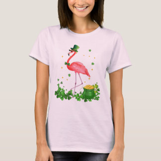 T-shirt Flamant rose, Shamrock, irlandais, flamant rose