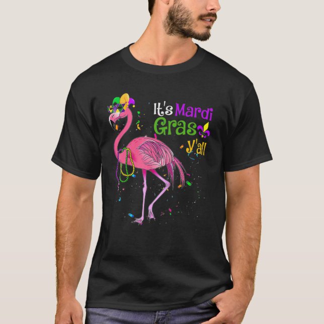 T-shirt Flamant rose Son Mardi Gras Yall Carnival Jester C (Devant)