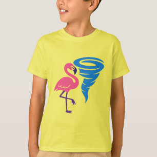 T-shirt Flamant rose Tornado Bold Art Graphique moderne