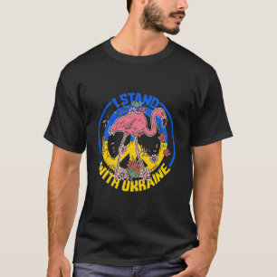 T-shirt Flamant rose Tournesol Ukrainien Drapeau Je me tie