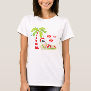 T-shirt Flamant rose Tropical Christmas Tree