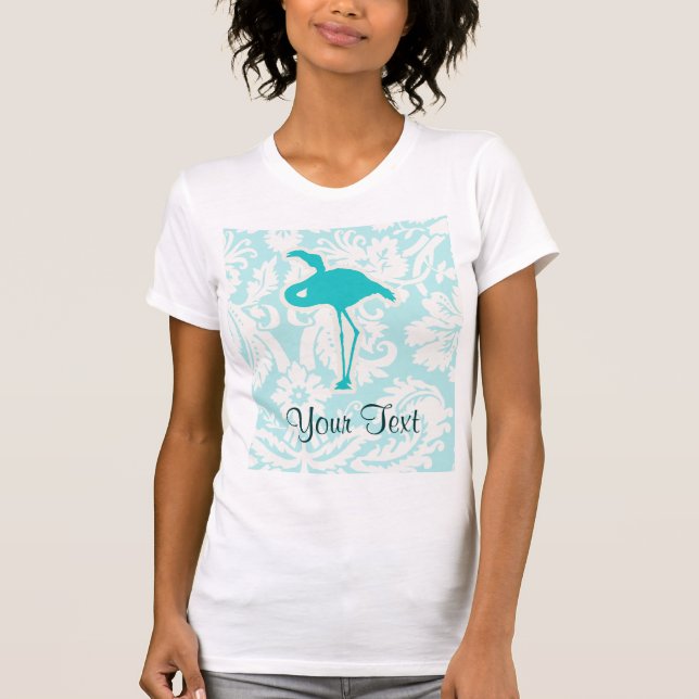 T-shirt Flamant rose turquoise (Devant)