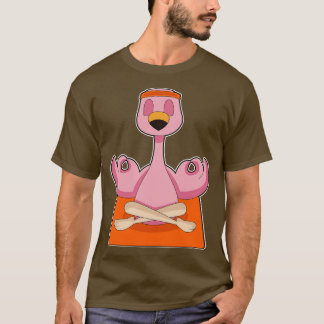 T-shirt Flamant rose Yoga Fitness Méditation