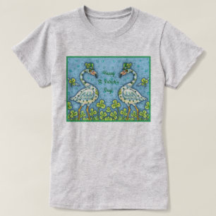 T-SHIRT FLAMANTS ROSES POLKA DOT VERT, FUNNY ST. JOUR DE P