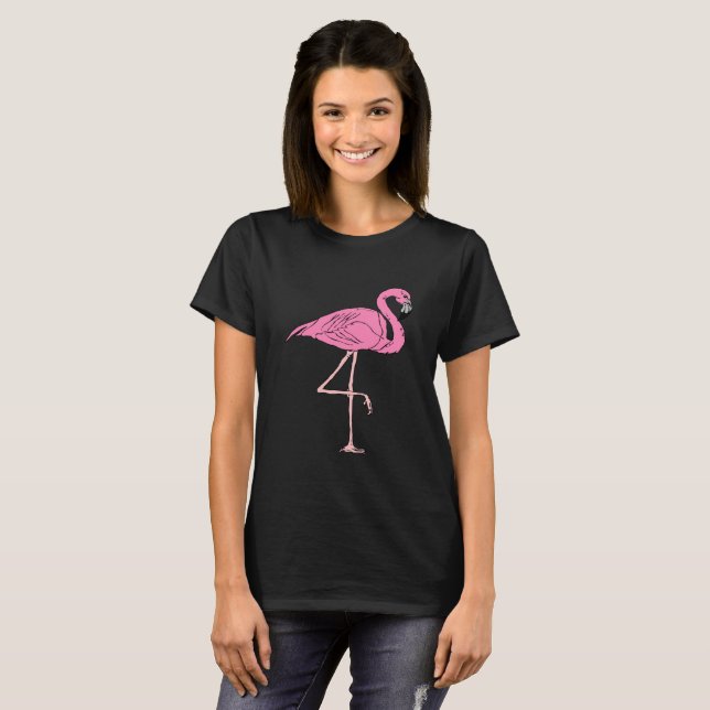 T-shirt Flamants roses roses debout 3 (Devant entier)