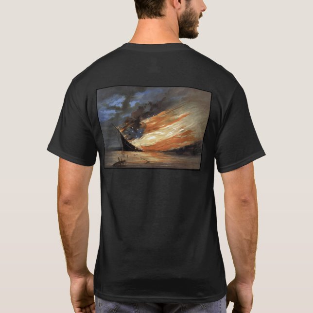 T-shirt Flambeaux de la guerre civile rebelle sur le feu d (Dos)