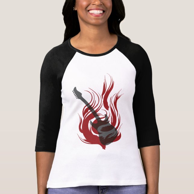 T-shirt flamboyant de guitare (Devant)
