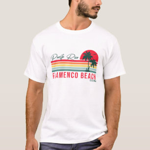 T-shirt Flamenco Beach Porto Rico Retro Sunset Souvenir