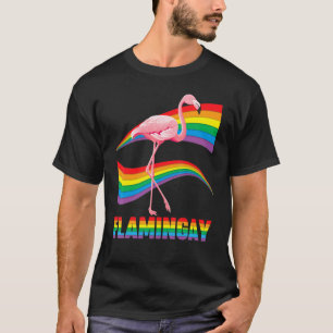 T-shirt Flamingay Gay Flamant rose Lgbt Pride Lesbian Fièr
