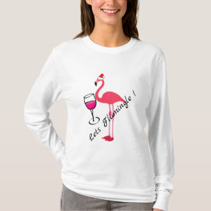 T-shirt Flamingle Funny Flamant rose Cocktails de Noël