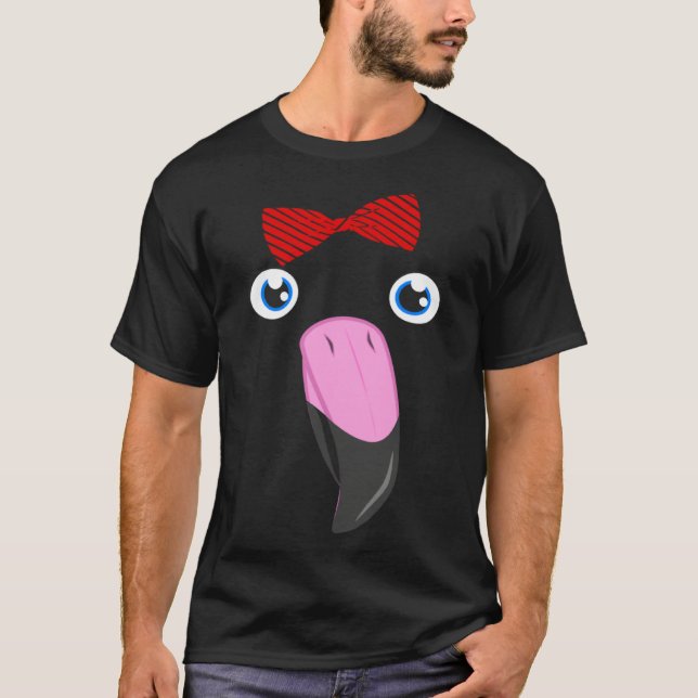 T-shirt Flamingo Animal Bow Tie Child Halloween Costume (Devant)