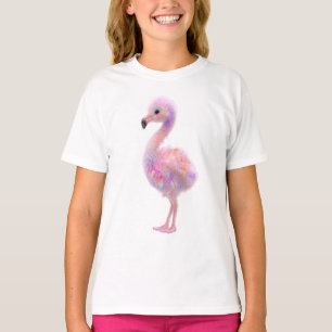 T-shirt Flamingo Arc-en-Ciel Pastel Doux pour Enfants