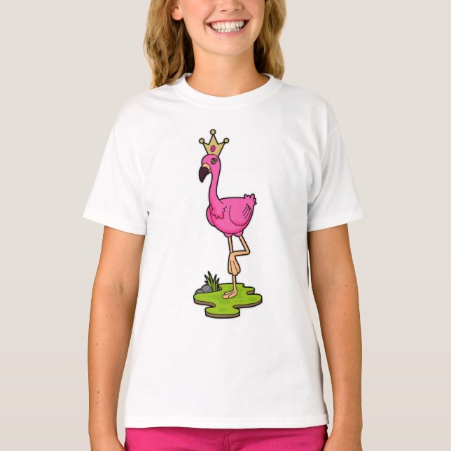 T-shirt Flamingo as Princess with Crown (Devant)