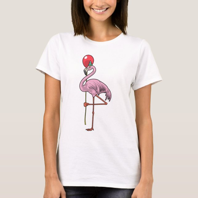 T-shirt Flamingo Birthday Balloon (Devant)
