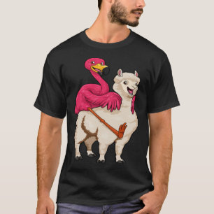 T-shirt Flamingo chevauchant Lama Troupeau Oiseau Lama Ag