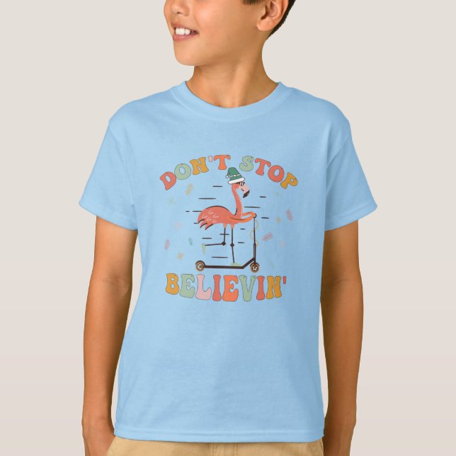 T-shirt Flamingo Christmas  (Devant)