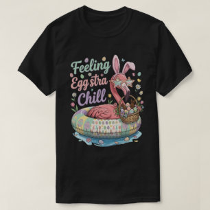 T-shirt Flamingo de Pâques drôle sentiment Eggstra Chill M