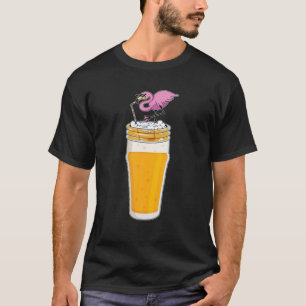 T-shirt Flamingo Drinking Beer Bird Funny Animal Drink Lov