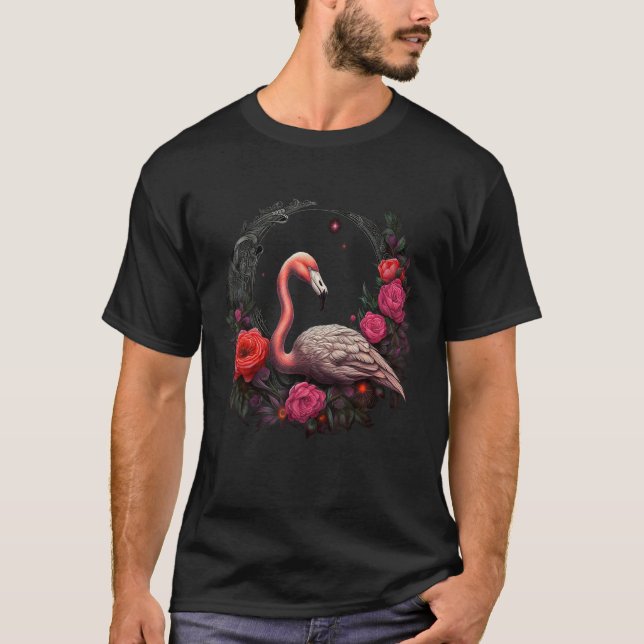 T-shirt Flamingo Flowers  Bird Animal Flamingo 1 (Devant)