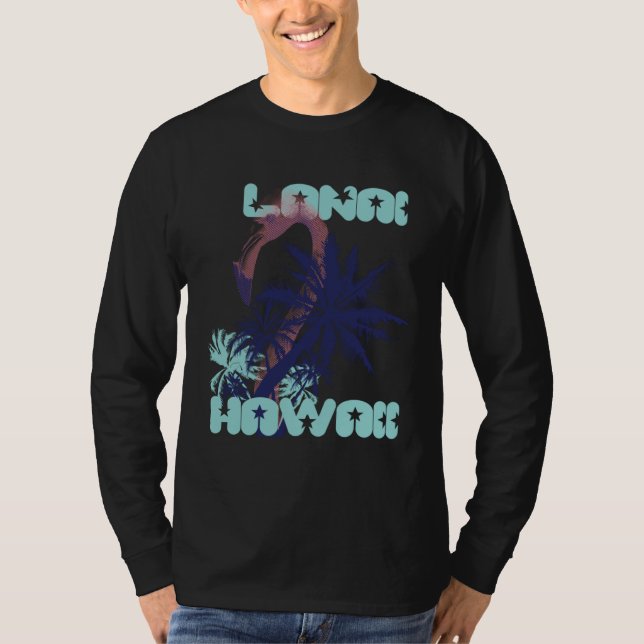 T-shirt Flamingo Hawaii Lanai Palm trees Vacation Ocean (Devant)