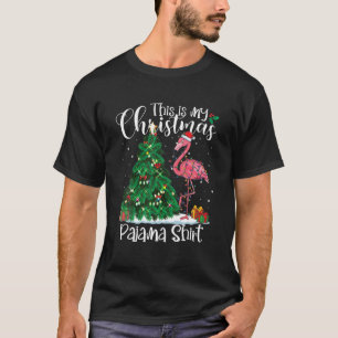 T-shirt Flamingo Lumières de Noël Drôle Pyjama Flamingo Lo