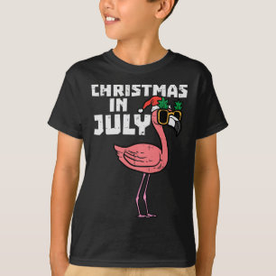 T-shirt Flamingo Santa Lunettes de soleil Noël en Juillet