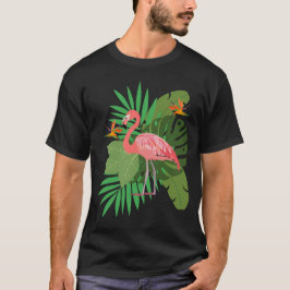 T-shirt Flamingo with leaves