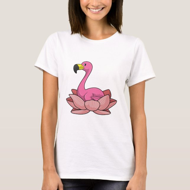 T-shirt Flamingo with Lotus flower (Devant)