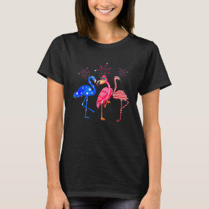 T-shirt Flamingos Mignons Drapeau Américain 4 Juillet Tenu