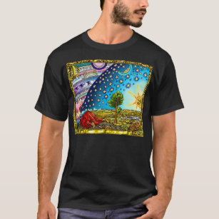 T-shirt Flammarion Woodcut Flat Earth Design 2017 Classic