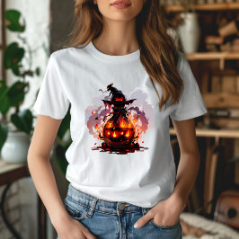 T-Shirt Flammenhexe Furchteinflößende Flasche