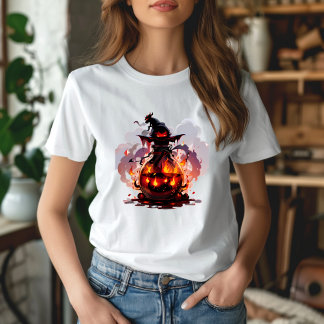 T-Shirt Flammenhexe Furchteinflößende Flasche