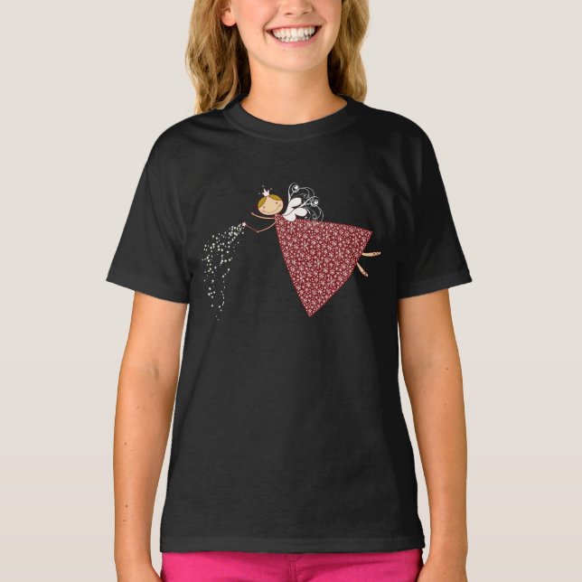 T-shirt Flammes de neige Whimsical Noël Fairy Angel Vacanc (Devant)
