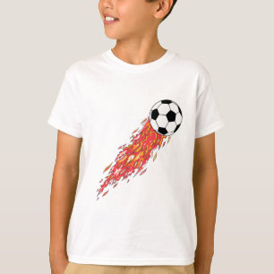 T-shirt flammes feu balle de football