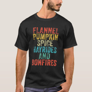T-shirt Flannel Citrouille Épice Hayrides Et Bonfires Vint