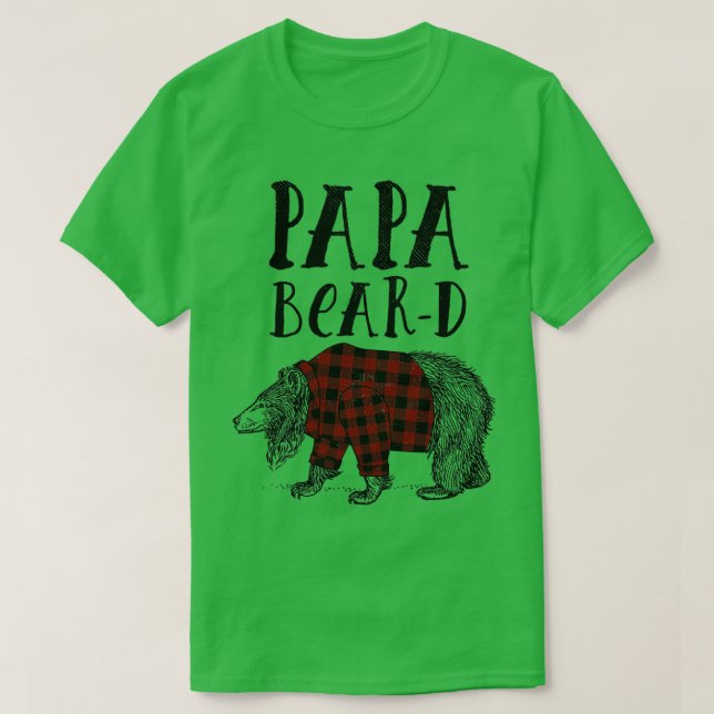 T-shirt Flannel Papa Bear Beard 1 (Design devant)