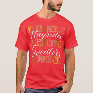 T-shirt Flannels Hayrides Chandails Citrouille Bonfires Fu