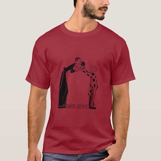 T-shirt Flapper Art Déco Couple Naughty Mais Nice (Devant)