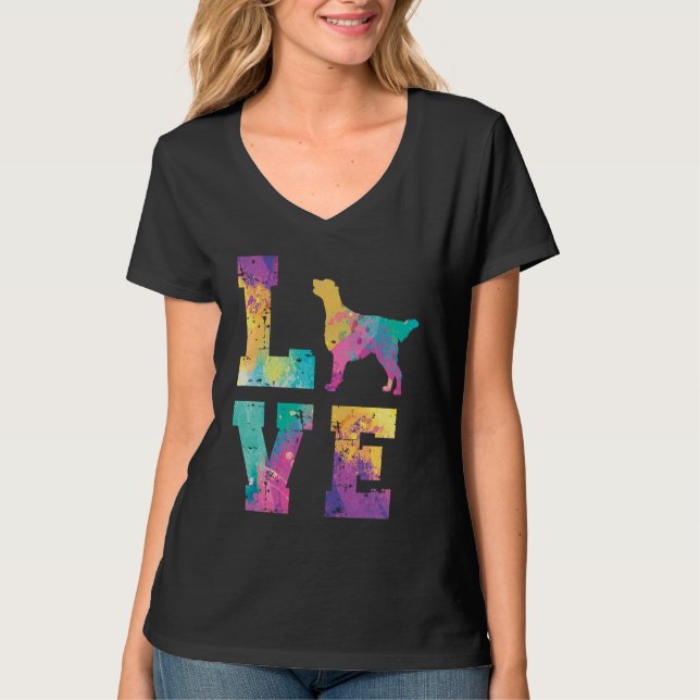 T-shirt Flat Coated Retriever Love (Devant)