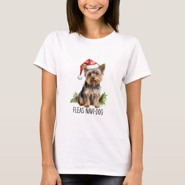 T-shirt Fleas Navi-dog Yorkshire Terrier (Devant)