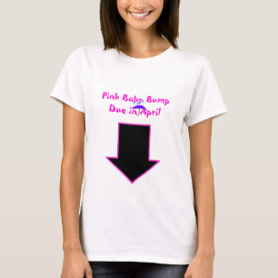T-shirt Flèche, bosse rose de bébé due en avril