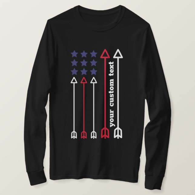 T-shirt Flèche drapeau américain de tir à l'arc personnali (Design devant)