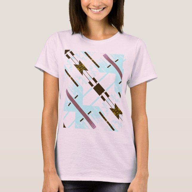 T-shirt Flèche en diagonale bleu Aqua (Devant)