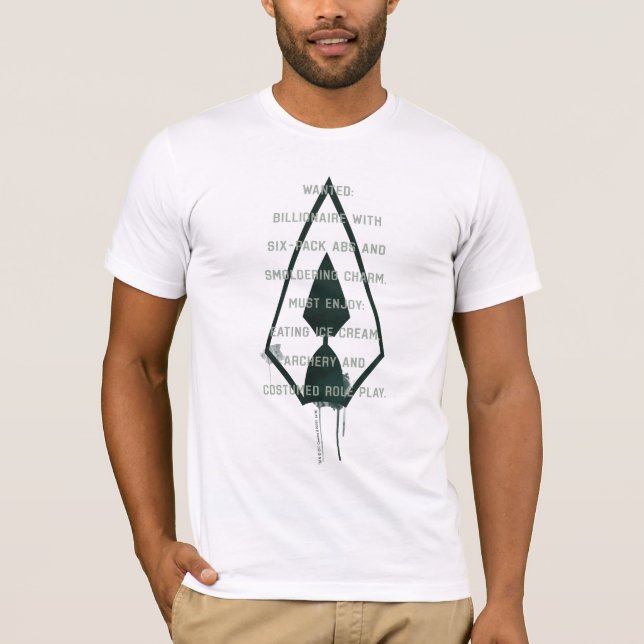 T-shirt Flèche | Green Arrow Parodie Recherché Post (Devant)