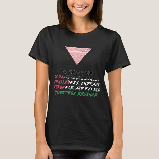 T-shirt Flèche rouge de l'Écharpe palestinienne, Palestine (Devant)