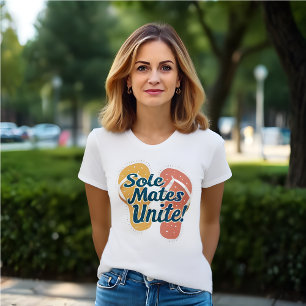 T-shirt Flèches orange et rouge Fun Retro Blanc