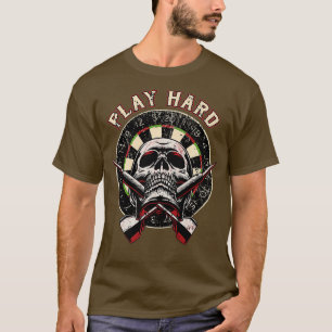 T-shirt fléchettes-chemise Jouer crâne dur fléchette fléch