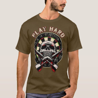 T-shirt fléchettes-chemise Jouer crâne dur fléchette fléch