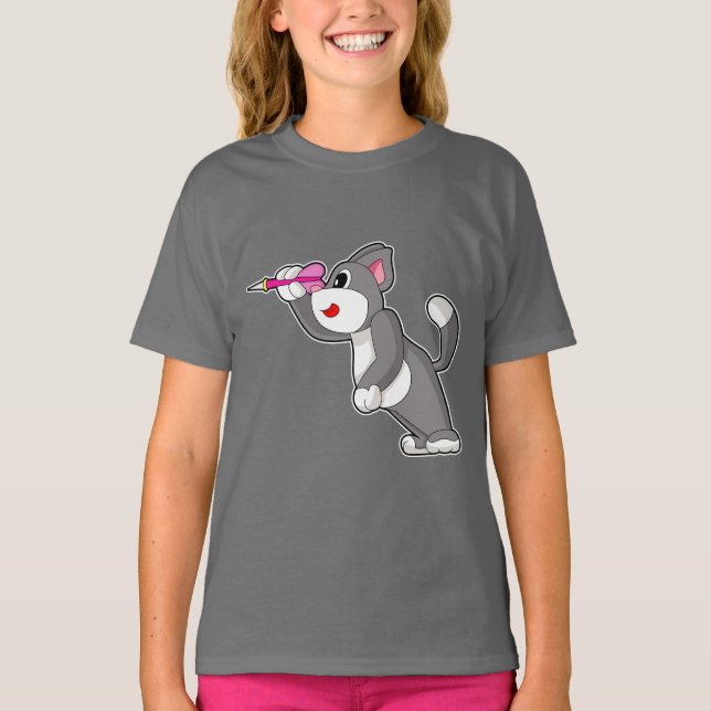 T-shirt fléchettes de chat (Devant)