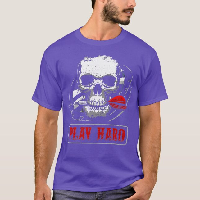T-shirt fléchettes Jouer crâne dur Flèche fléchette du tab (Devant)